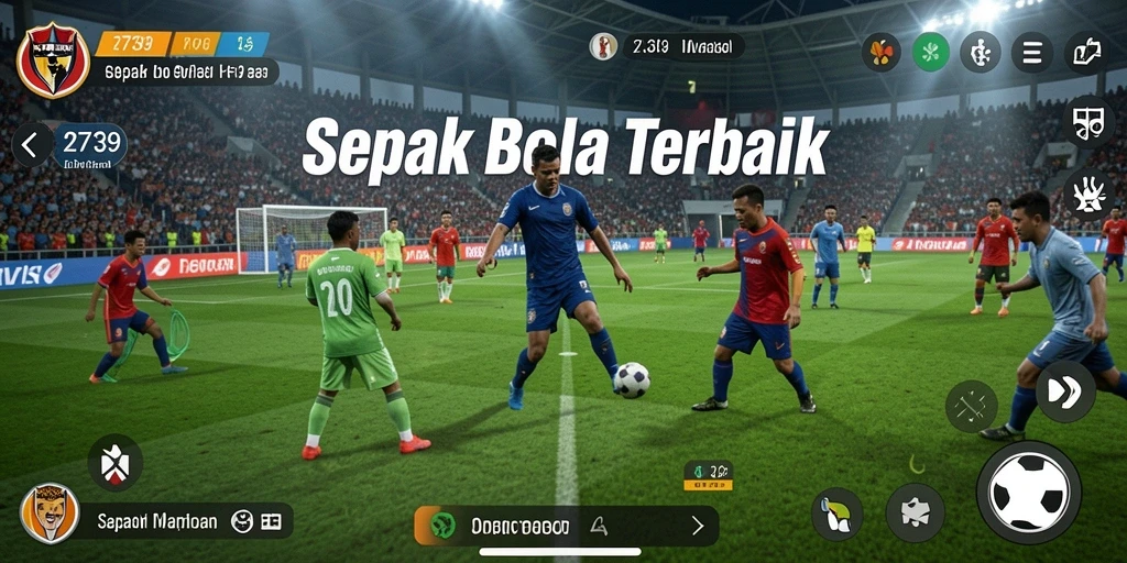 Tampilan menarik dari gameplay sepak bola di 2739.