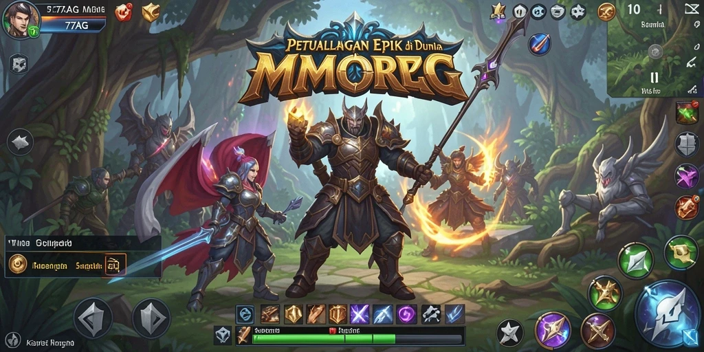 Screenshot gameplay 77AG yang menampilkan pertempuran epik.