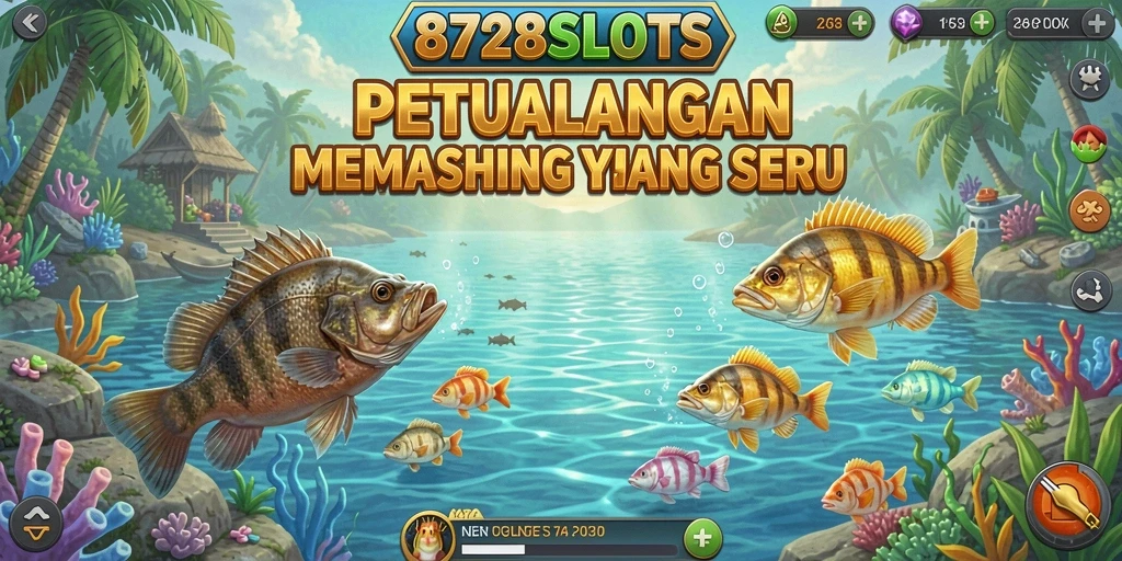 Gameplay seru 8728SLOTS dengan berbagai jenis ikan.