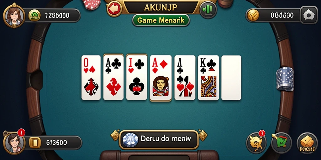 Tampilan gameplay seru dari AKUNJP dengan Domino yang menarik.
