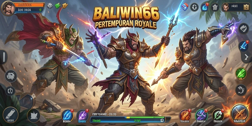 Tampilan layar permainan BALIWIN66 dengan aksi pertempuran Battle Royale.