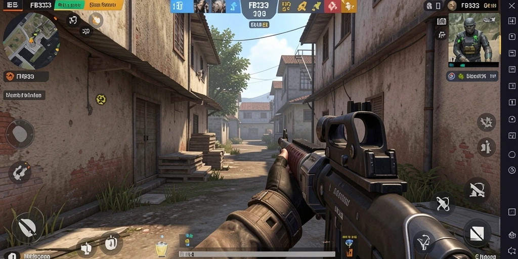 Tampilan gameplay FB333 dengan aksi tembak-menembak yang intens.