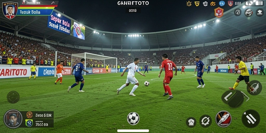 Tampilan menakjubkan dari gameplay GARITOTO dengan aksi sepak bola yang intens.