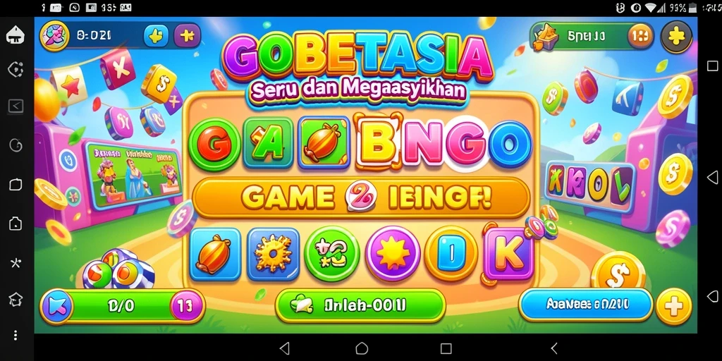Tangkapan layar utama GOBETASIA menampilkan gameplay Bingo yang menarik.