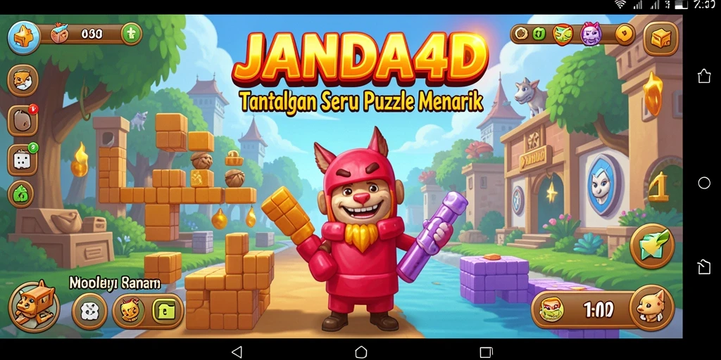 Screenshot utama menunjukkan gameplay Puzzle yang menantang.