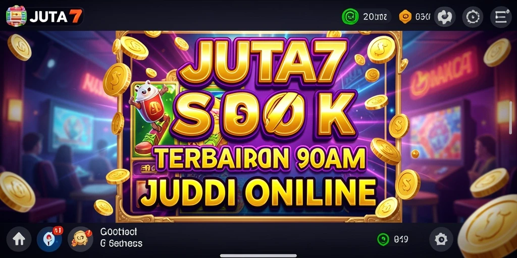 Tampilan gameplay JUTA7 dengan simbol slot yang berwarna-warni.