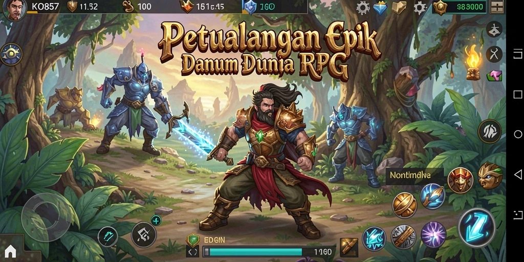 Tampak screenshot gameplay KO857 dengan aksi RPG yang menegangkan.