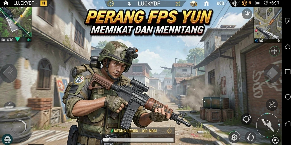 Tampilan gameplay LUCKYDF yang aksi dan mendebarkan.