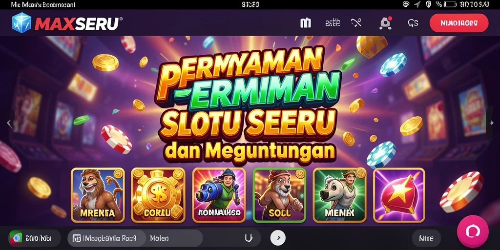 Tampilan gameplay MAXSERU yang seru dan penuh warna.