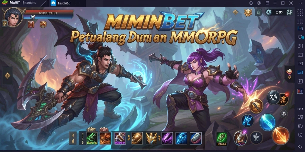 Screenshot MIMINBET menampilkan pertarungan epik dalam dunia MMORPG.