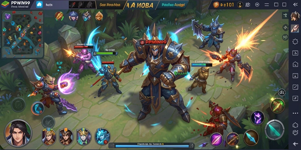 Tampilan gameplay seru dalam PPWIN99 dengan aksi MOBA yang mendebarkan.