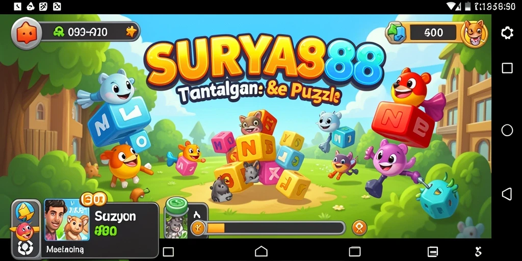 Tampilan gameplay SURYA88 yang menarik di dalam setiap level puzzle.