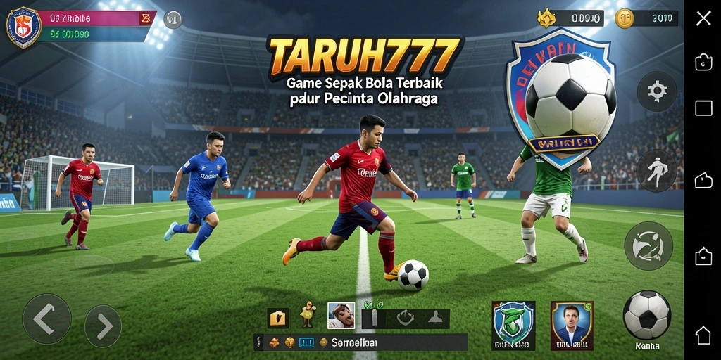 Tampilan menegangkan dari pertandingan sepak bola yang penuh aksi.