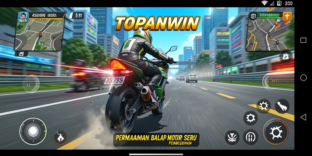 Screenshot gameplay seru dari balapan motor di TOPANWIN.