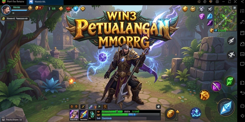 Screenshot gameplay WIN33 menampilkan pertarungan seru di dunia fantasi.
